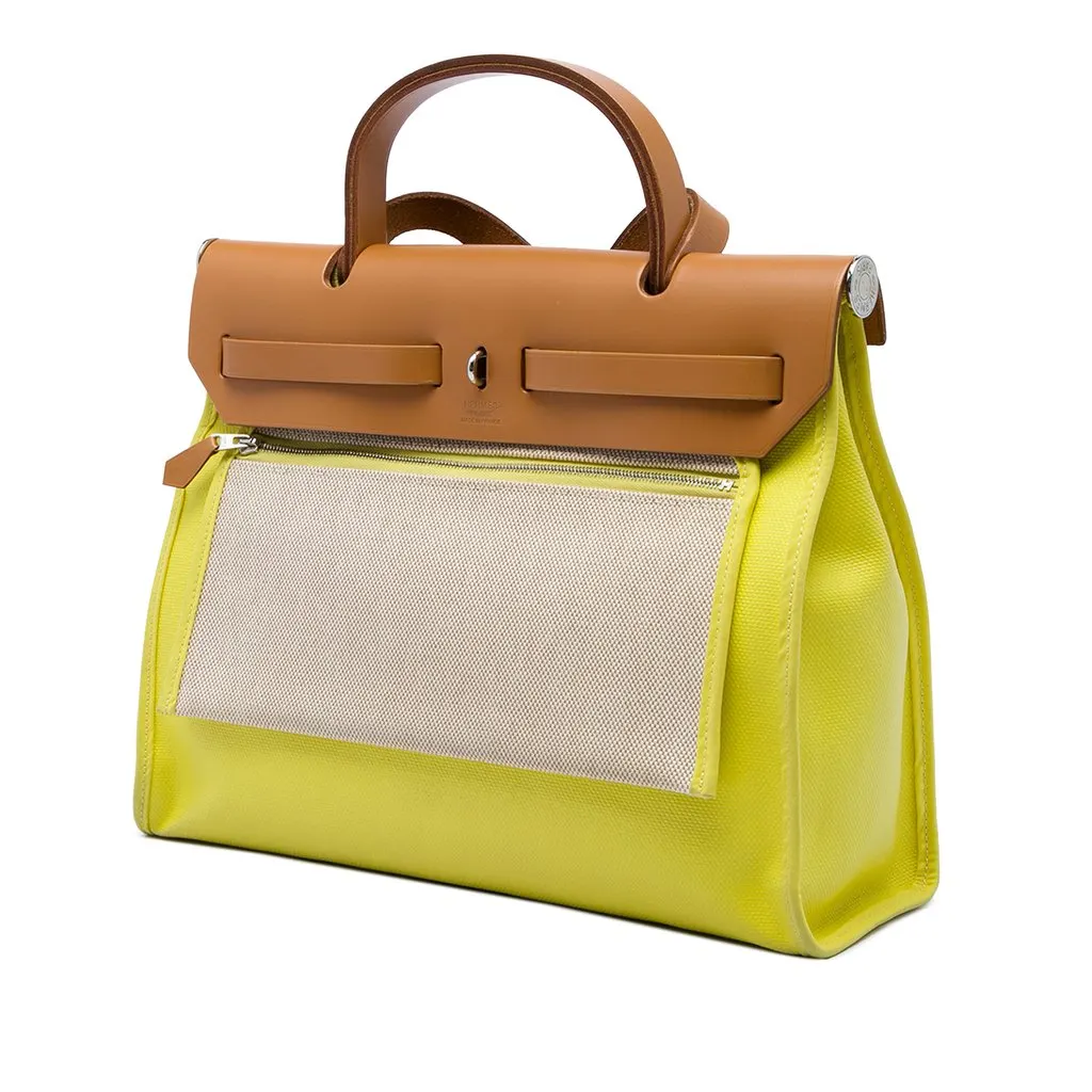Hermès Toile H Berline Herbag Zip 31 Yellow Canvas Very good - Back View