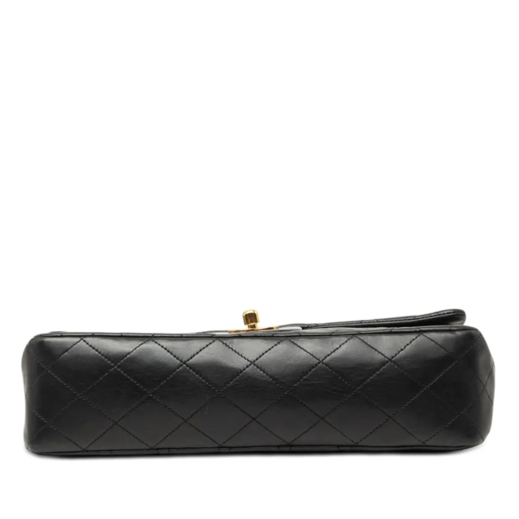 Chanel Medium Classic Lambskin Double Flap Black Leather Very good - Inside View
