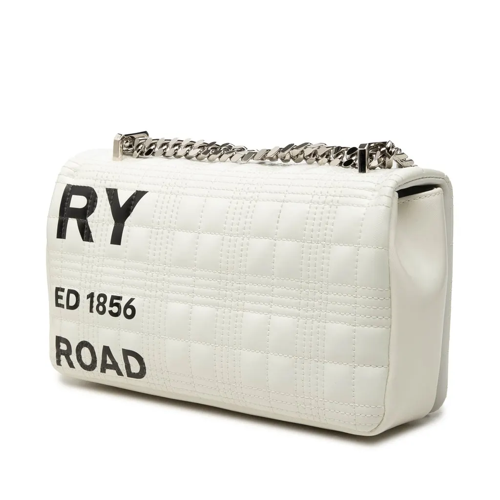 Burberry Small Quilted Coated Canvas Lola Crossbody White Very good - Back View