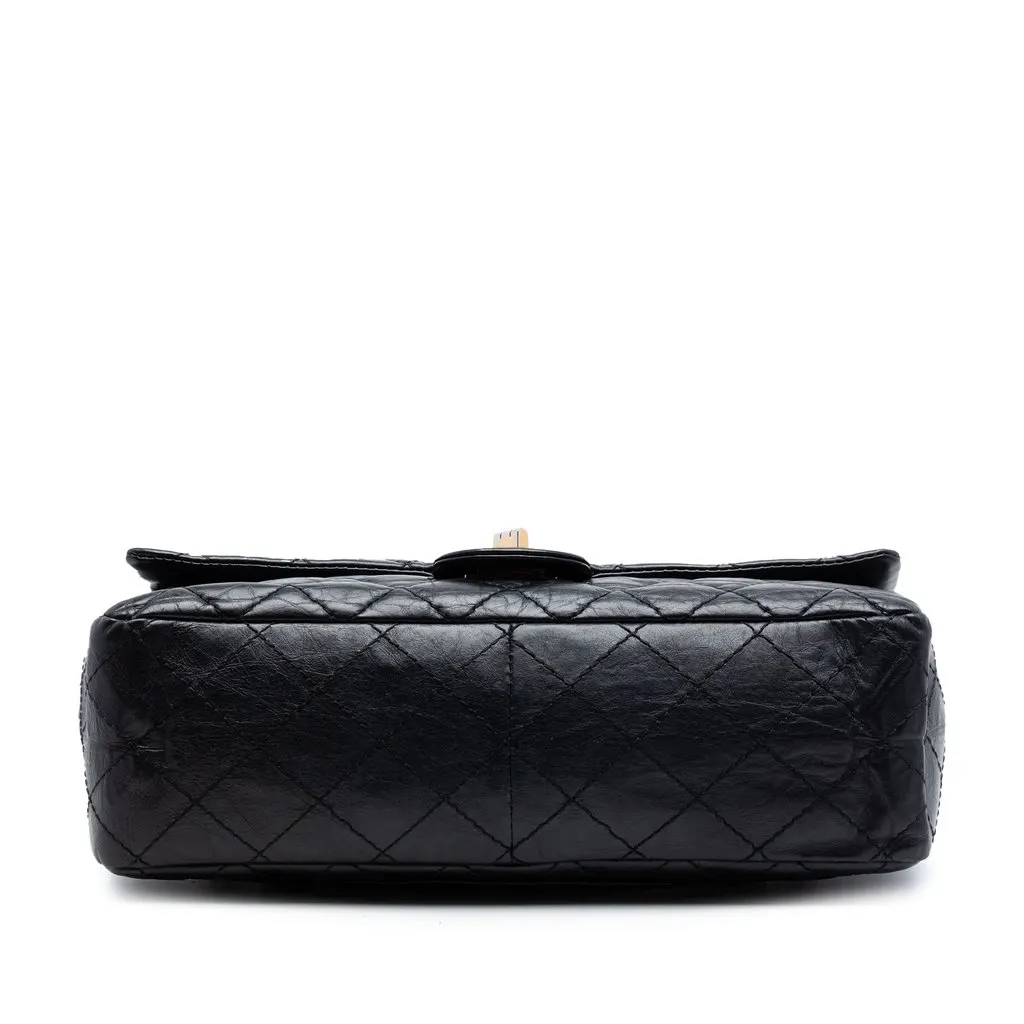 Chanel Quilted Aged Calfskin Reissue 2.55 Double Flap 226 Black Leather Very good - Inside View