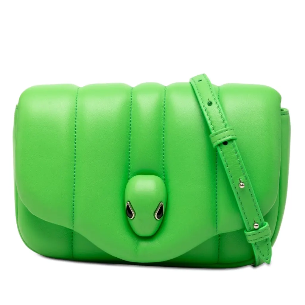Bvlgari Ambush Nappa Serpenti Convertible Belt Bag Green Leather Very good - Front View