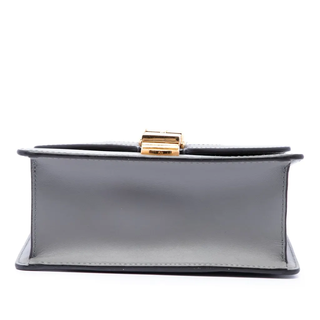 Gucci Mini Calfskin Web Sylvie Chain Satchel Grey Leather Very good - Inside View