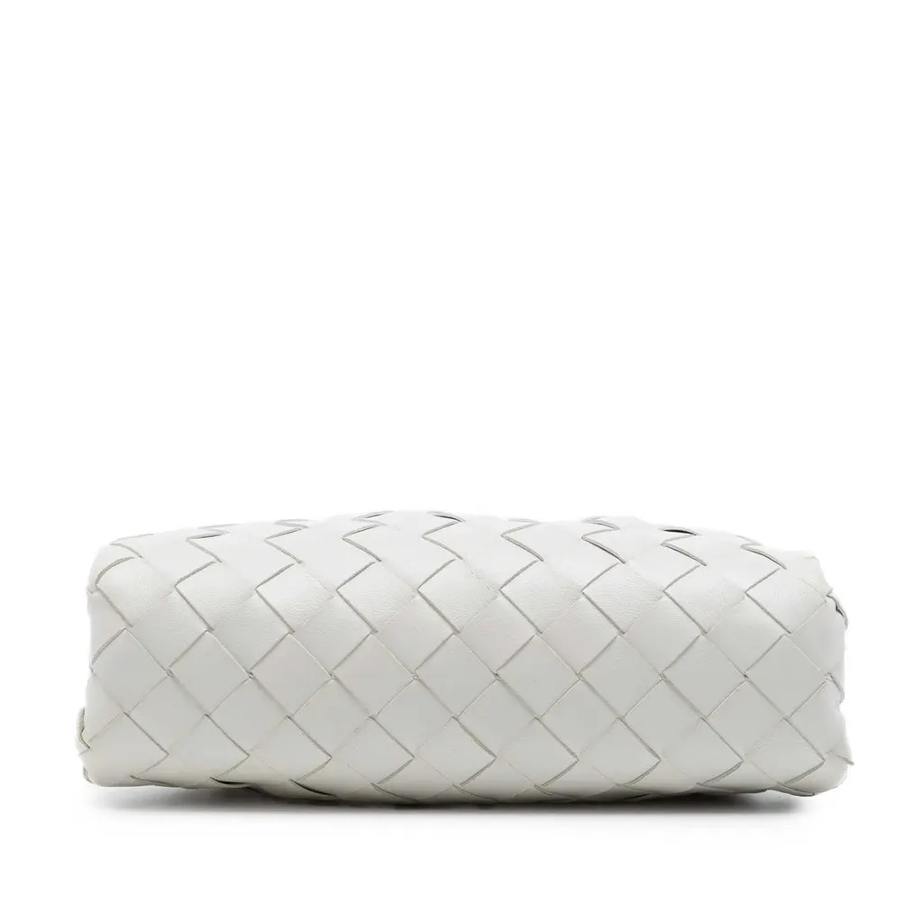Bottega Veneta Nappa Intrecciato The Mini Pouch Crossbody White Leather Very good - Inside View