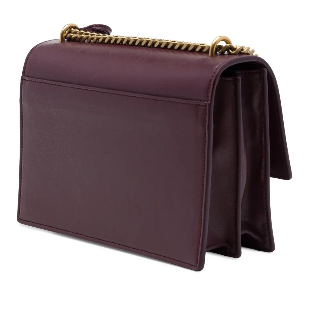 Saint Laurent Medium Calfskin Monogram Sunset Crossbody Red Leather Good - Back View