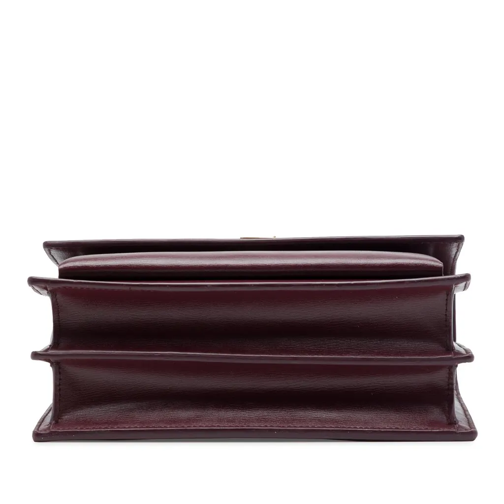 Saint Laurent Medium Calfskin Monogram Sunset Crossbody Red Leather Good - Inside View