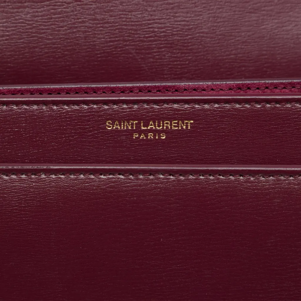 Saint Laurent Medium Calfskin Monogram Sunset Crossbody Red Leather Good - Box View