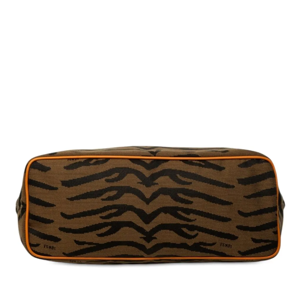 Fendi Zebra Print Canvas Tote Brown Canvas Very good - Inside View