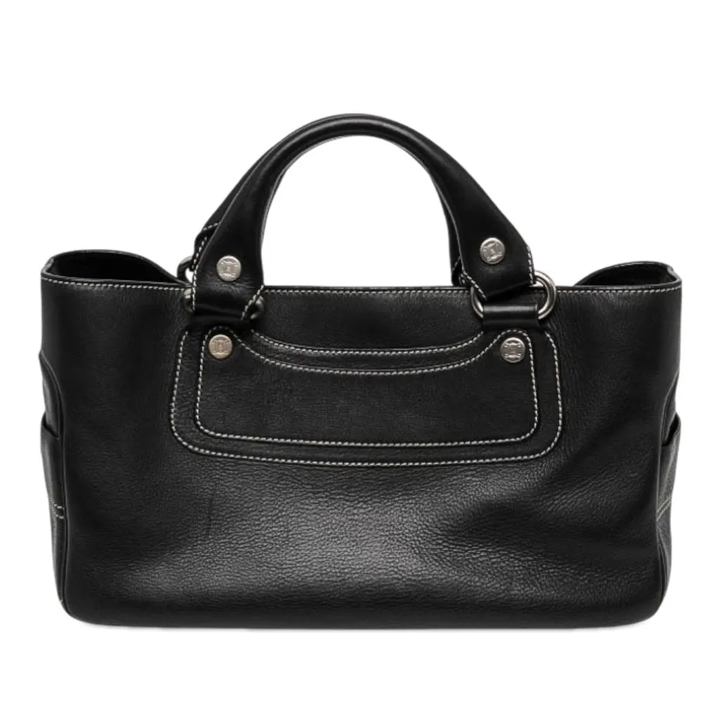 Celine Leather Boogie Handbag Black Leather Very good - Front View