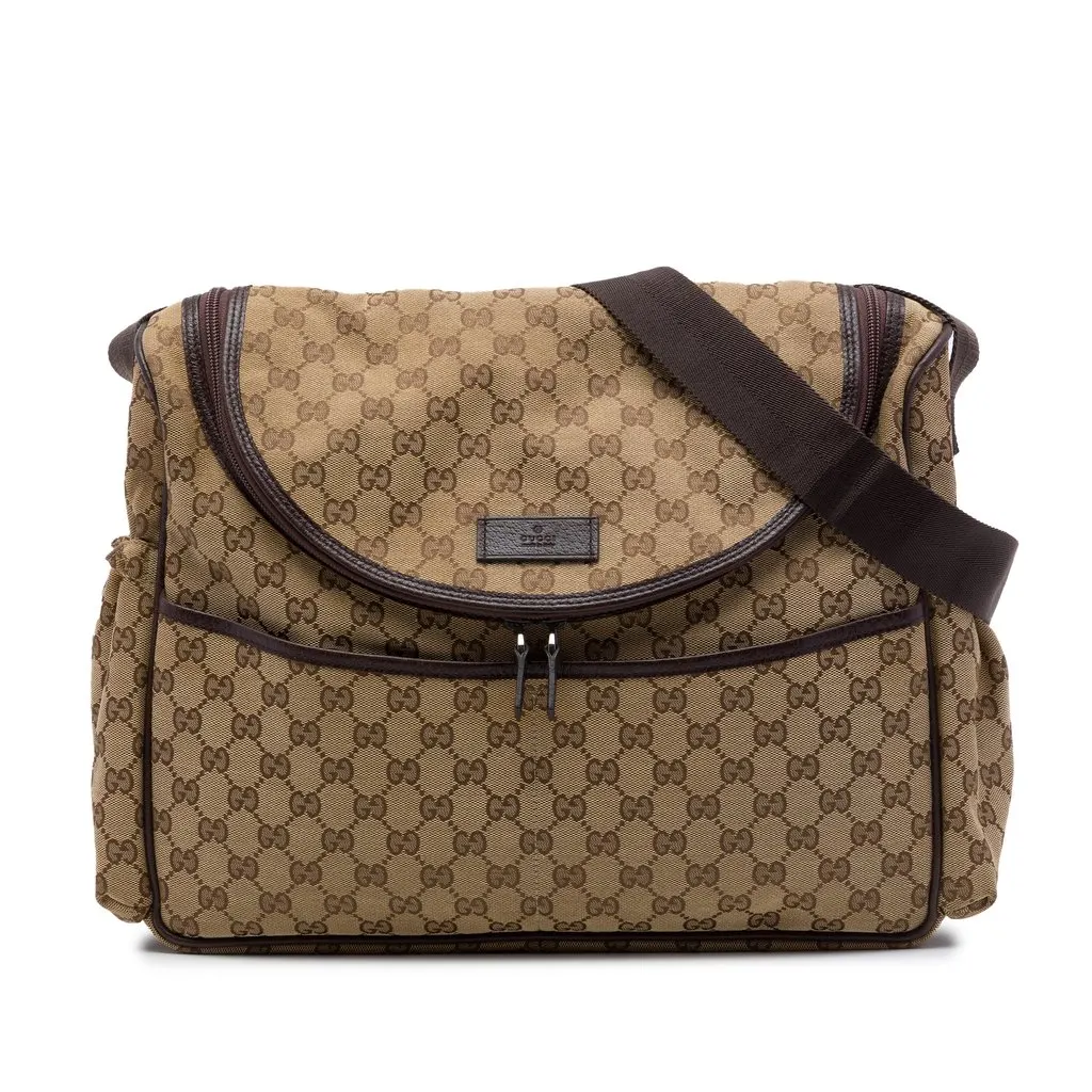 Gucci GG Canvas Diaper Bag Beige Very good - Front View