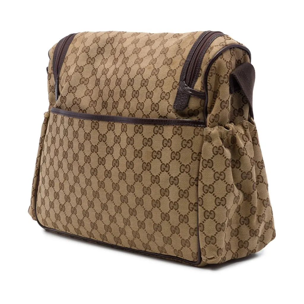 Gucci GG Canvas Diaper Bag Beige Very good - Back View