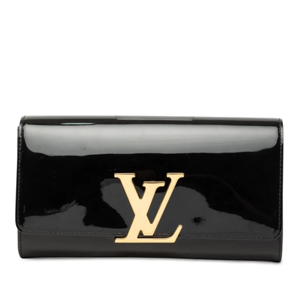 Louis Vuitton Vernis Louise East West Clutch Black Leather Very good - Front View