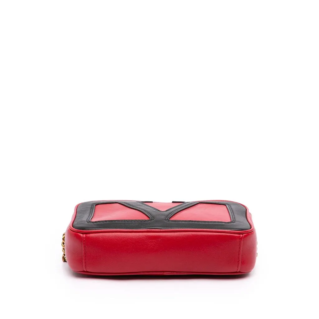Valentino Bicolor Nappa Vlogo Viva Superstar Camera Chain Bag Red Leather Very good - Inside View