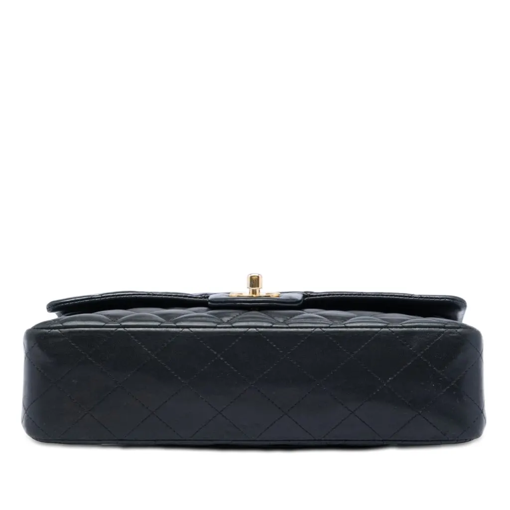 Chanel Medium Classic Lambskin Double Flap Black Leather Very good - Inside View