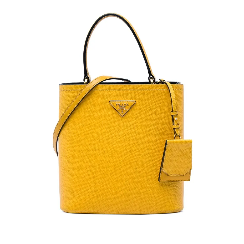 Prada Medium Saffiano Cuir Panier Bucket Bag