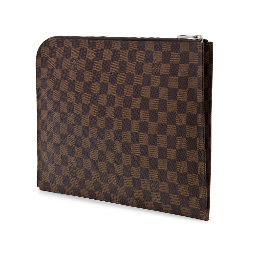 Louis Vuitton Chapman Brothers Savane Damier Ebene Lion Pochette Jour GM Brown Canvas Very good - Back View