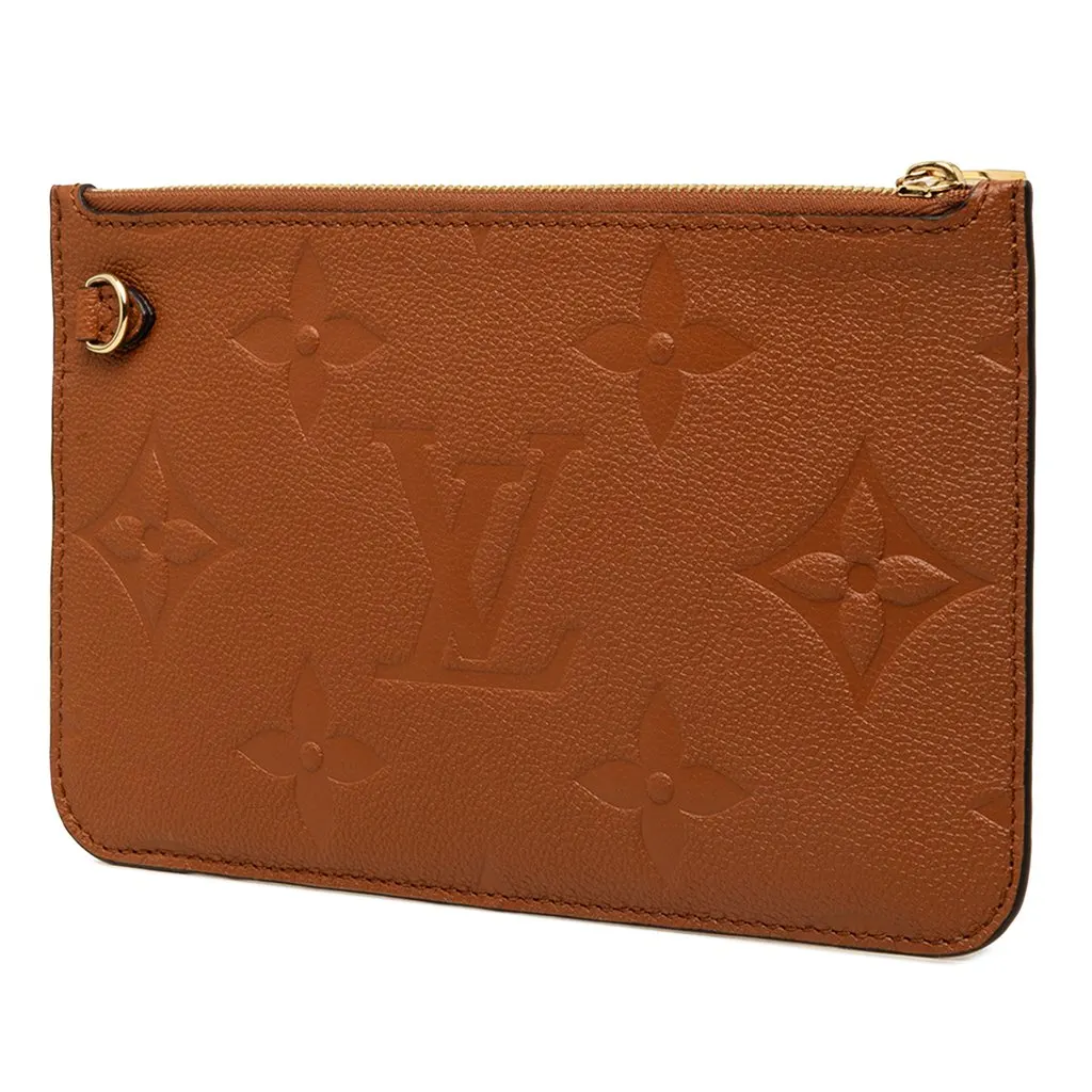 Louis Vuitton Monogram Giant Empreinte Neverfull MM Pouch Brown Leather Very good - Back View