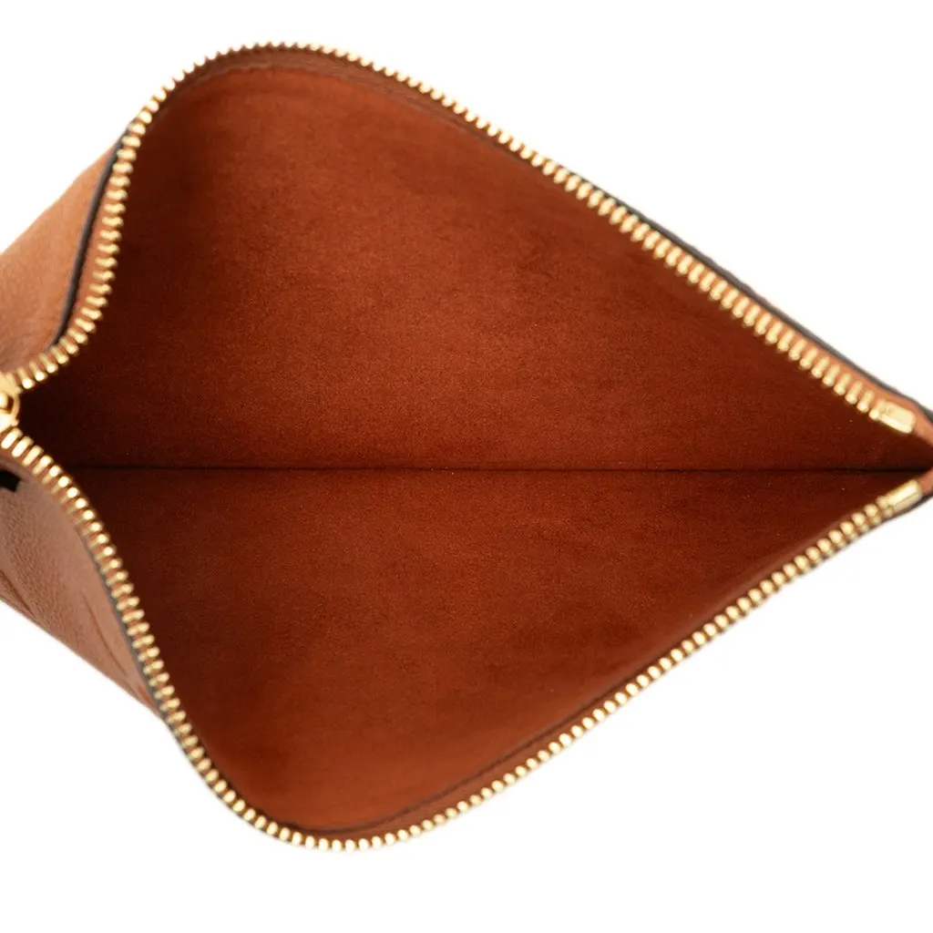 Louis Vuitton Monogram Giant Empreinte Neverfull MM Pouch Brown Leather Very good - Model View