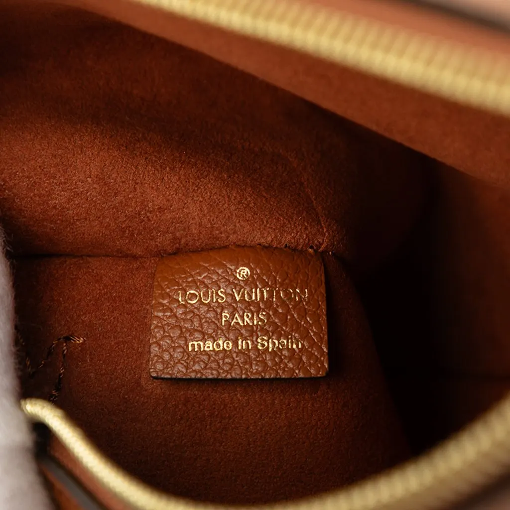 Louis Vuitton Monogram Giant Empreinte Neverfull MM Pouch Brown Leather Very good - Box View