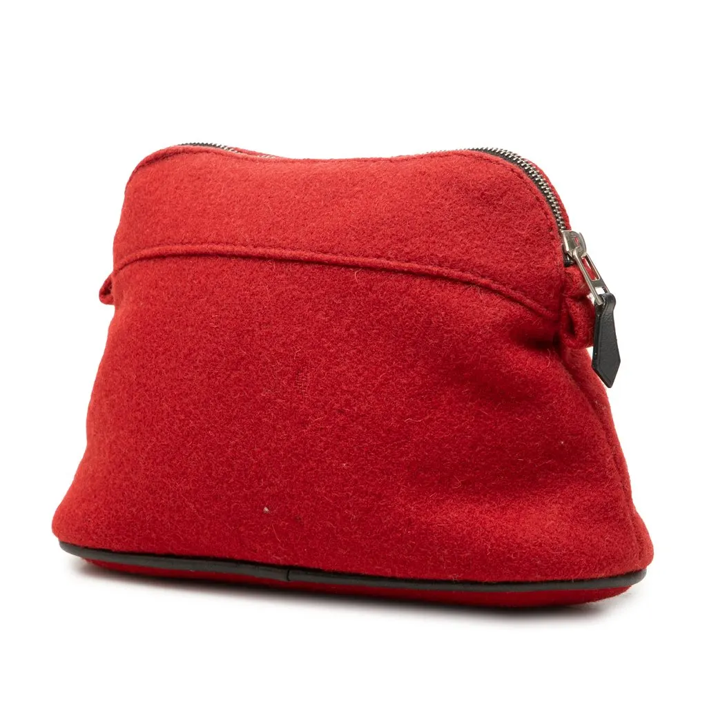 Hermès Wool Bolide Pouch Red Wool Very good - Back View