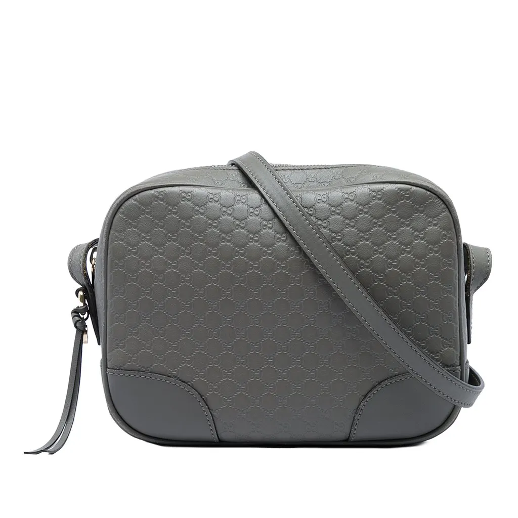 Gucci Microguccissima Bree Crossbody Grey Leather Good - Front View