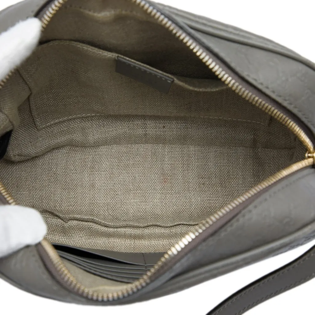 Gucci Microguccissima Bree Crossbody Grey Leather Good - Model View