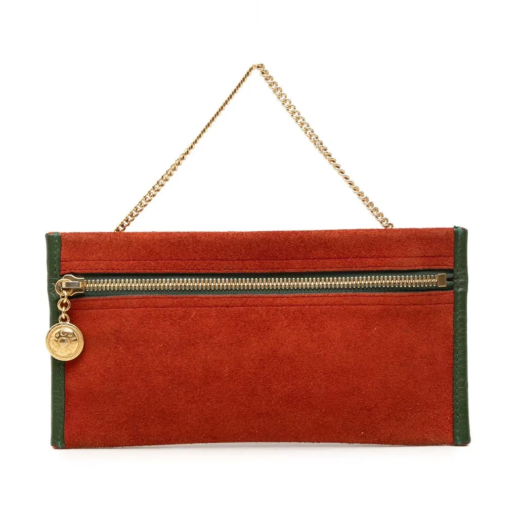 Gucci Suede Rajah Pouch Red Suede Very good - Front View