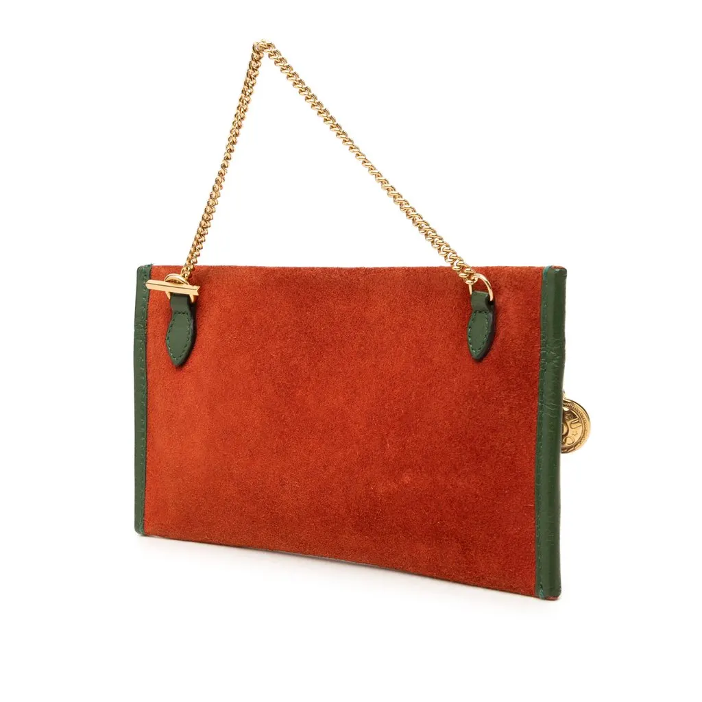 Gucci Suede Rajah Pouch Red Suede Very good - Back View