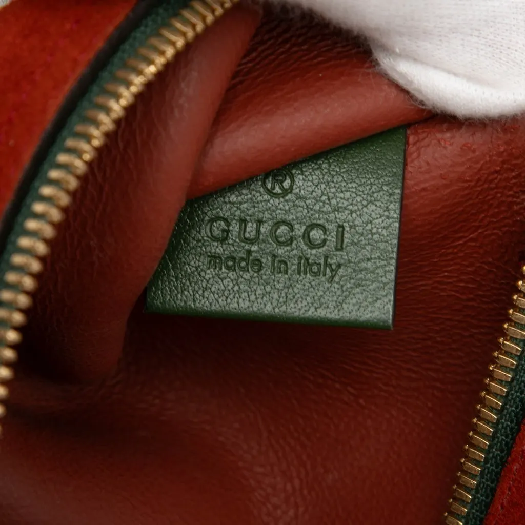 Gucci Suede Rajah Pouch Red Suede Very good - Box View