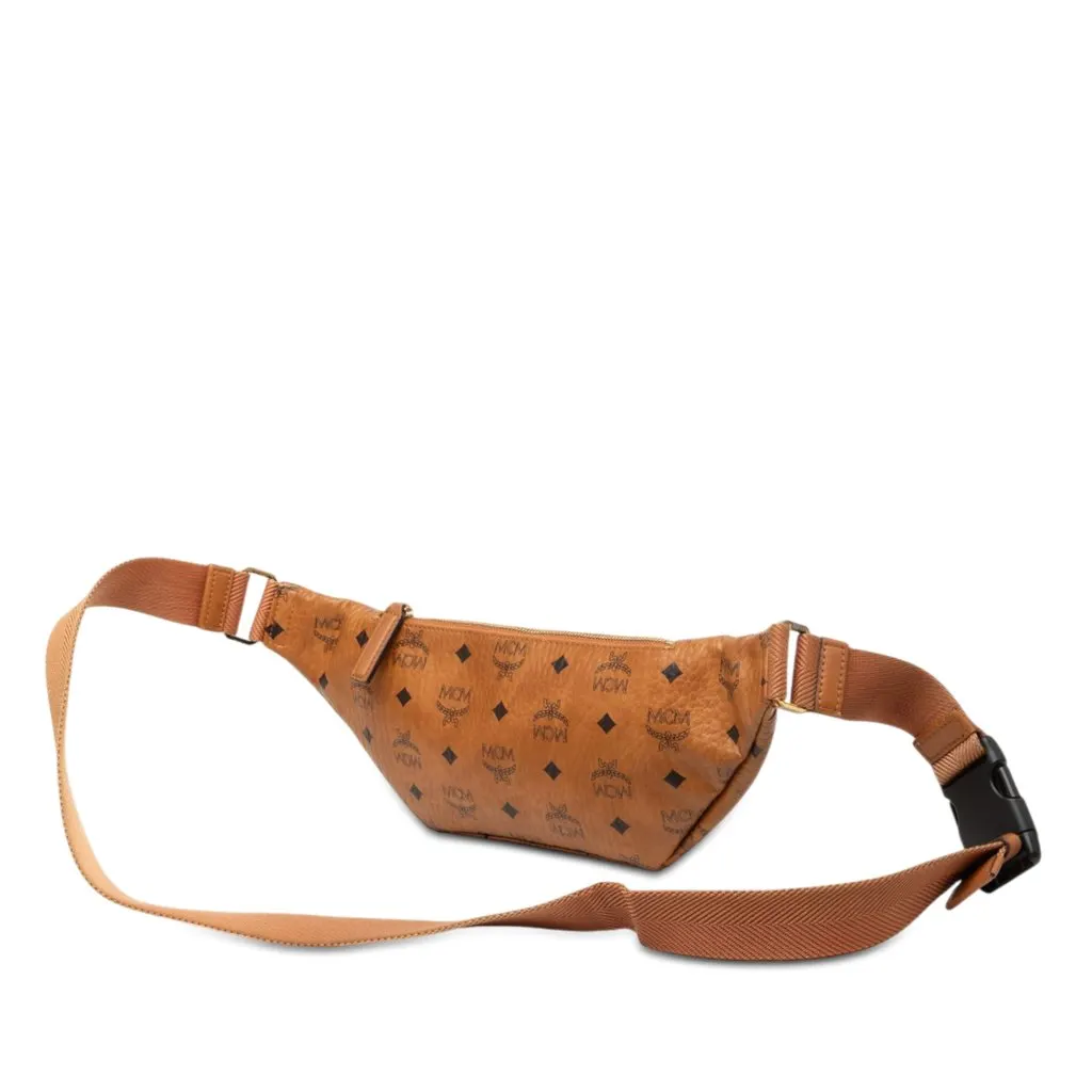 MCM Medium Visetos Coated Canvas Fursten Belt Bag Brown Very good - Back View