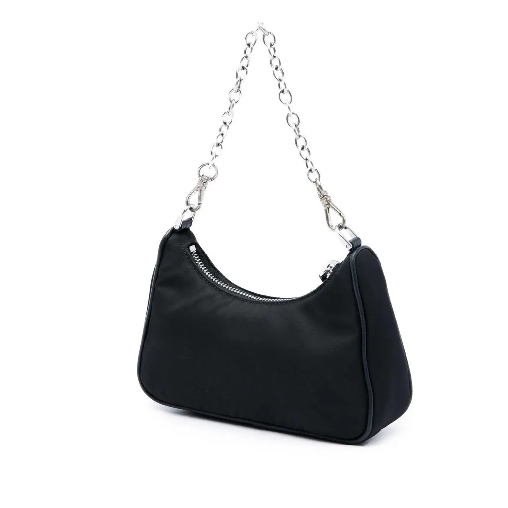 Prada Mini Saffiano Trimmed Tessuto Re Edition 2005 Satchel Black Polyamide Very good - Back View