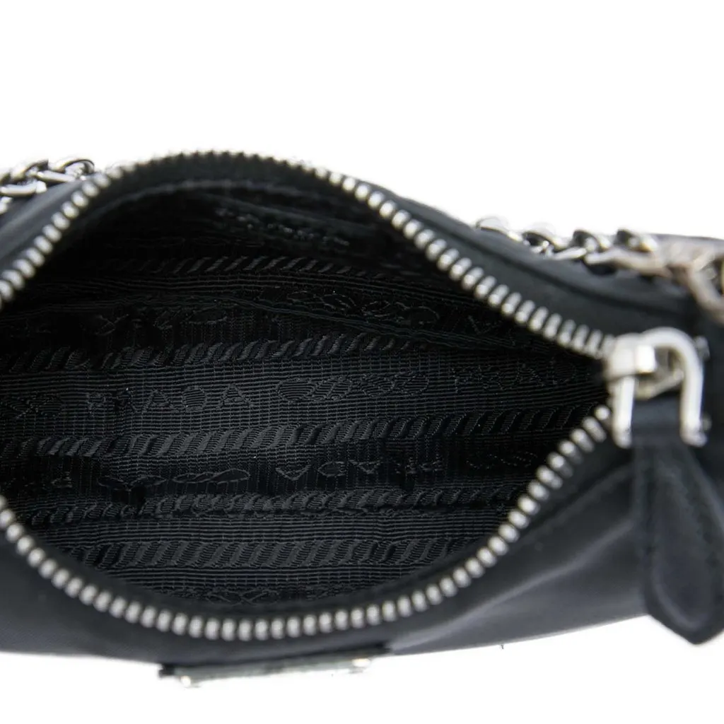Prada Mini Saffiano Trimmed Tessuto Re Edition 2005 Satchel Black Polyamide Very good - Box View