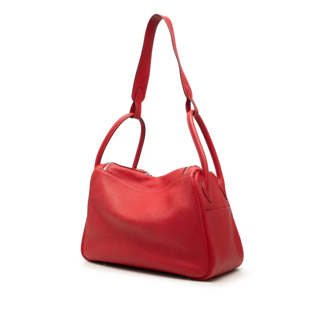 Hermès Clemence Lindy 34 Red Leather Very good - Back View