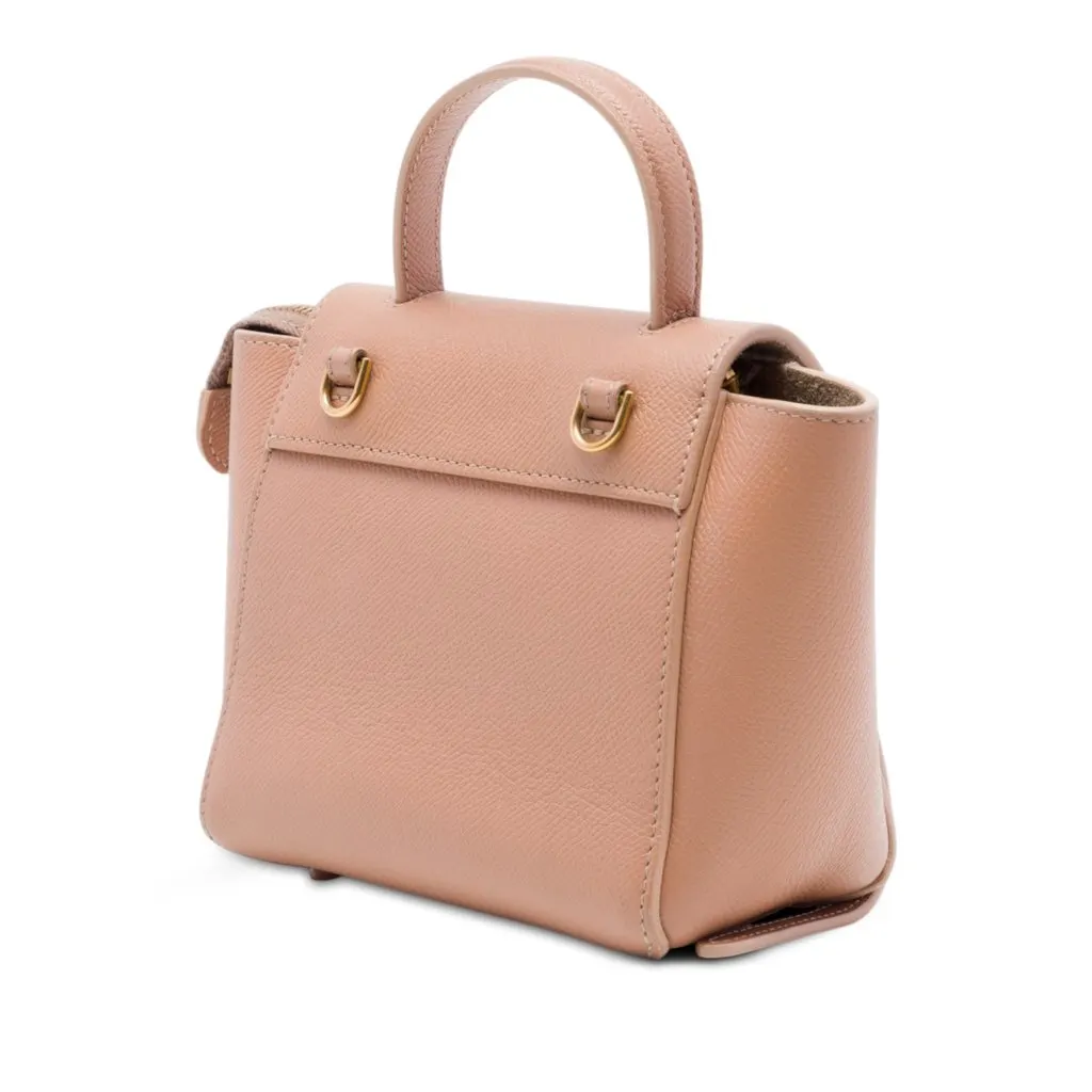 Celine Pico Grained Calfskin Belt Bag Brown Leather Very good - Back View