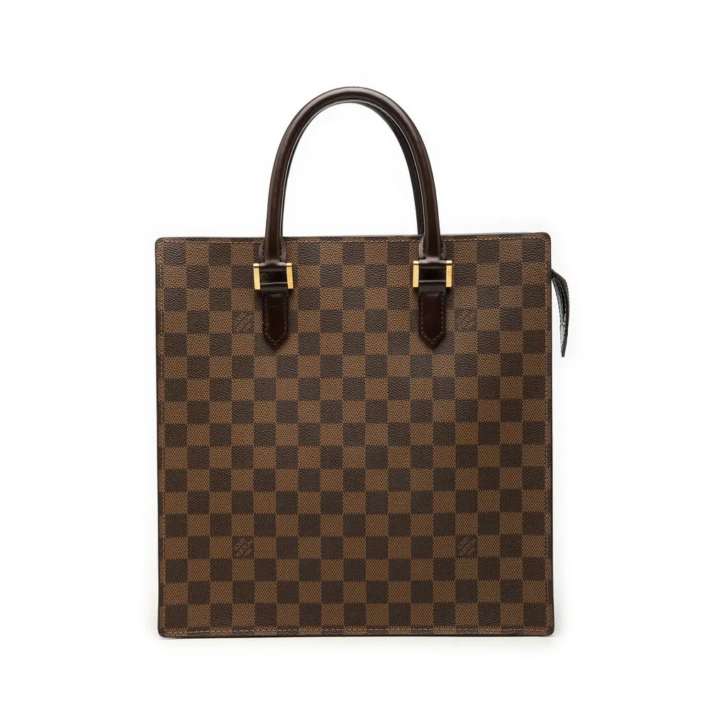 Louis Vuitton Damier Ebene Venice Sac Plat Brown Very good - Front View