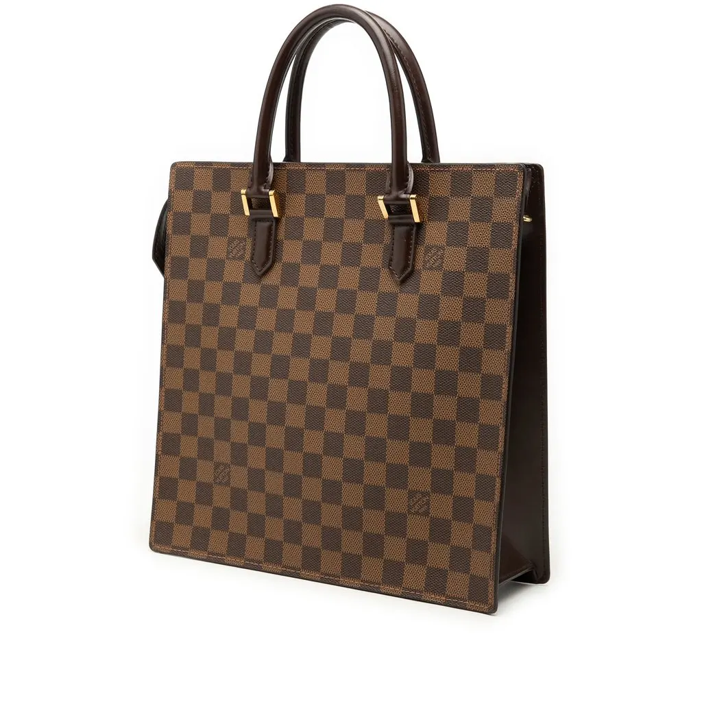 Louis Vuitton Damier Ebene Venice Sac Plat Brown Very good - Back View