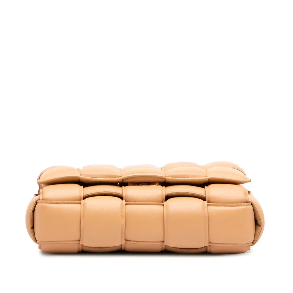 Bottega Veneta Nappa Intrecciato Padded Chain Cassette Satchel Beige Leather Very good - Inside View