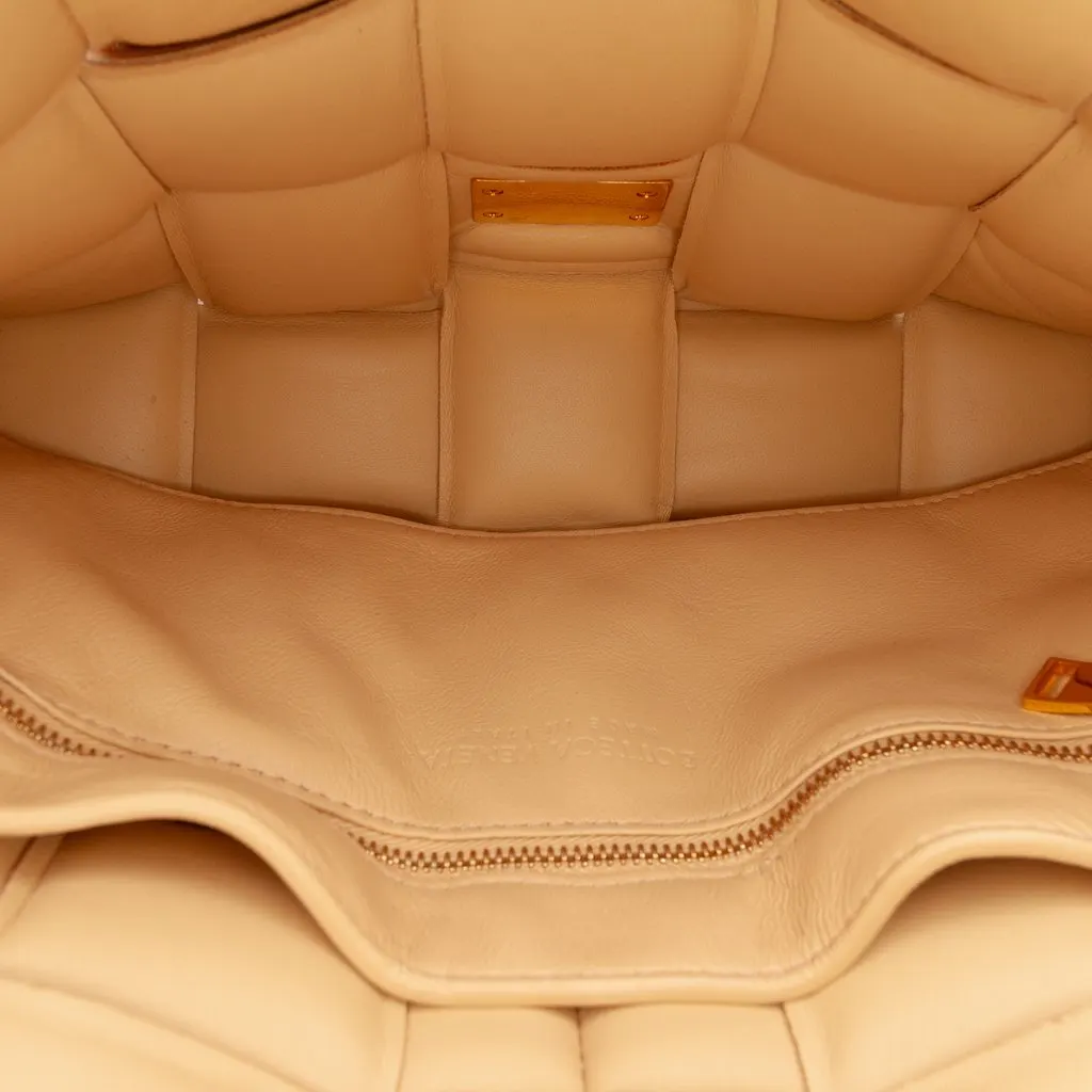 Bottega Veneta Nappa Intrecciato Padded Chain Cassette Satchel Beige Leather Very good - Model View
