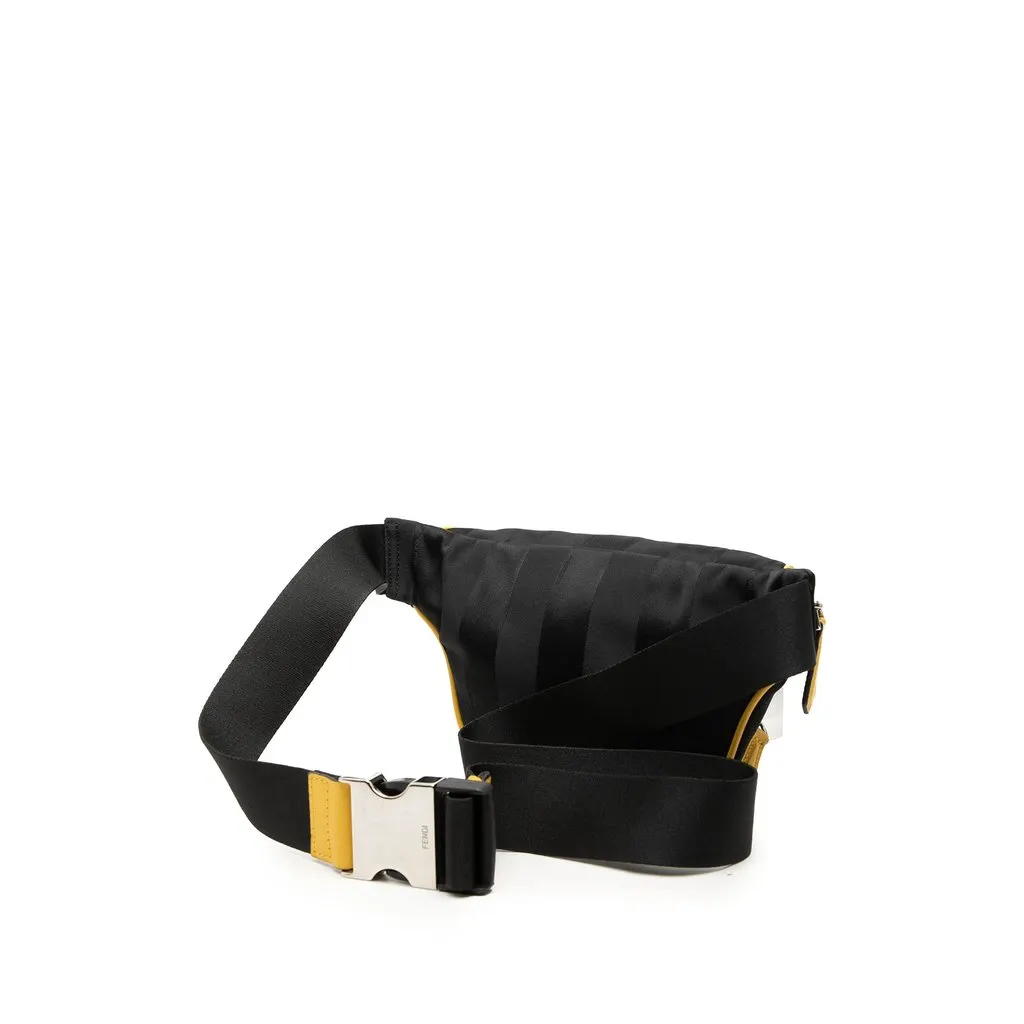 Fendi Nylon and Leather Logo Belt Bag Black Very good - Back View
