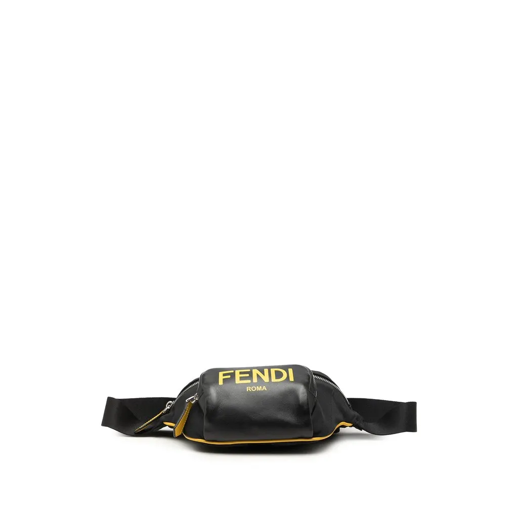 Fendi Nylon and Leather Logo Belt Bag Black Very good - Inside View