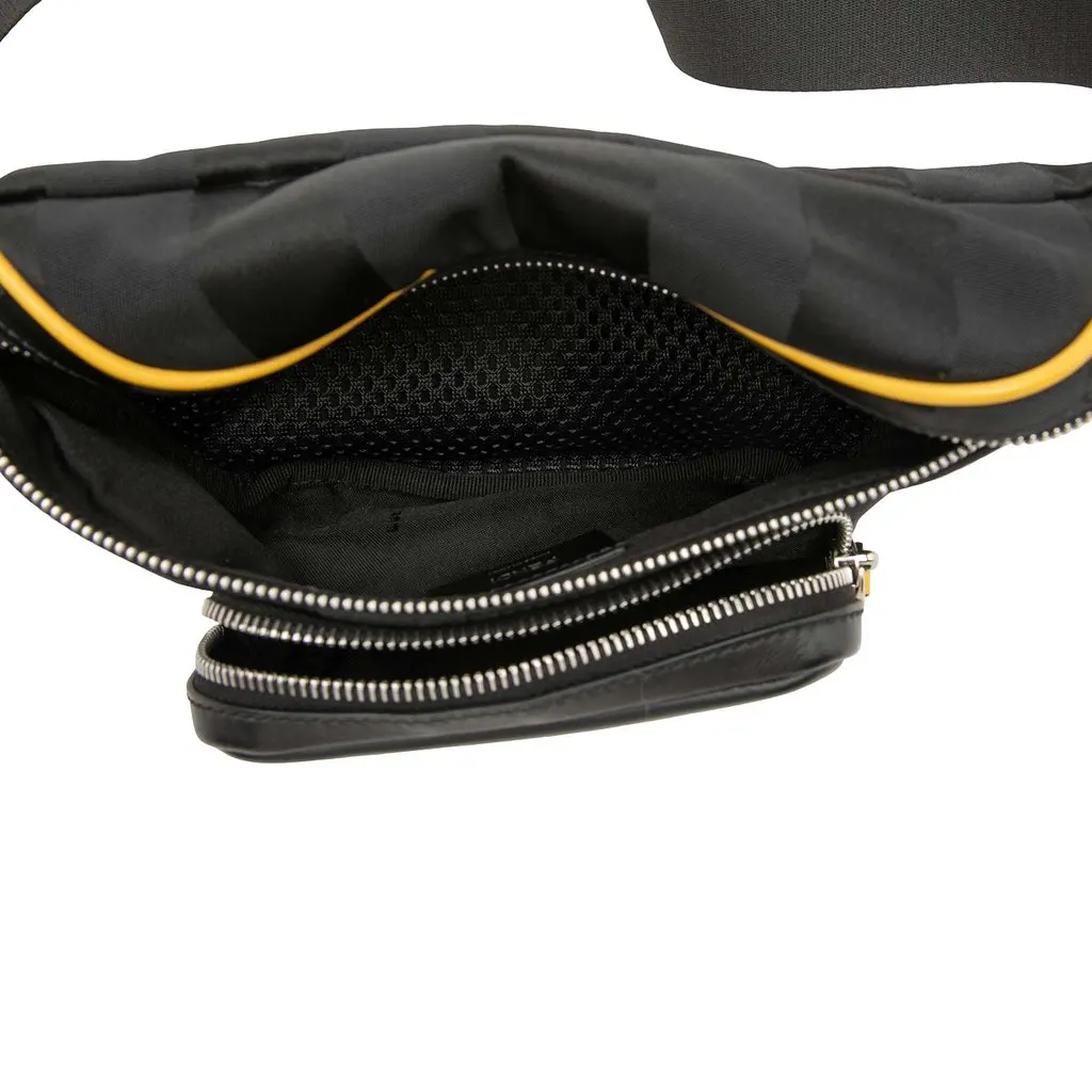 Fendi Nylon and Leather Logo Belt Bag Black Very good - Model View