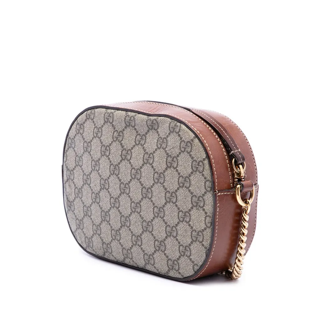 Gucci Mini GG Supreme Chain Crossbody Beige Canvas Good - Back View