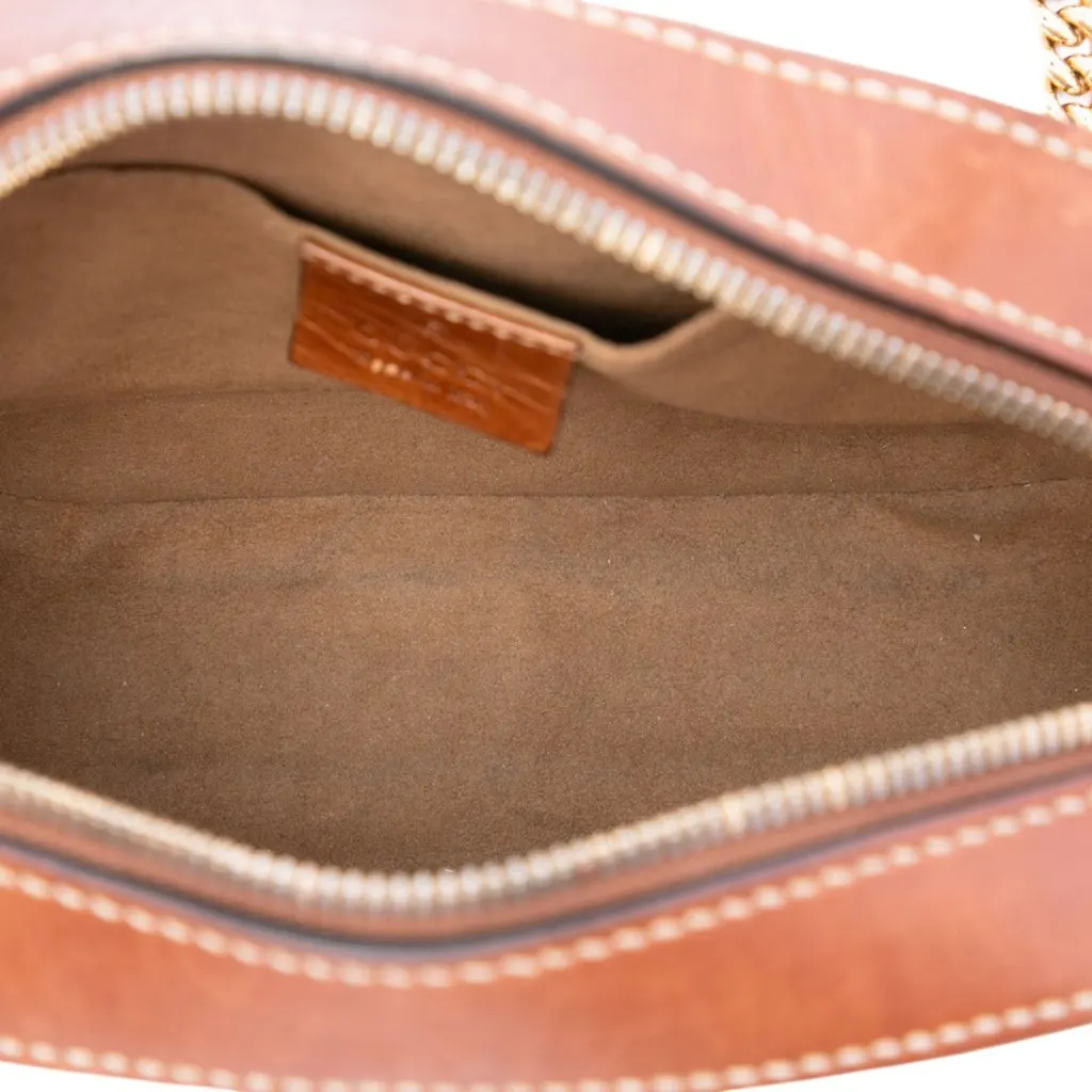 Gucci Mini GG Supreme Chain Crossbody Beige Canvas Good - Model View