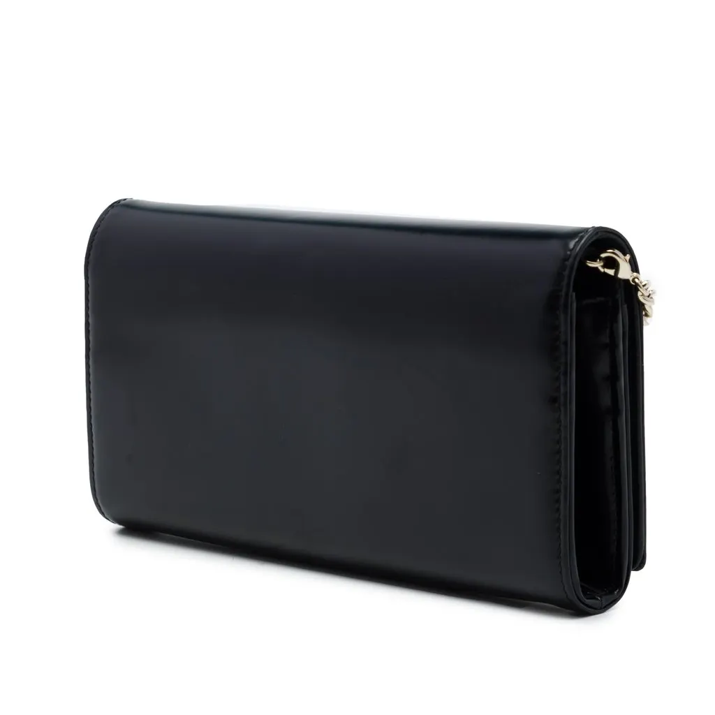 Dior Leather Sequin Diorama Wallet On Chain Black Leather Very good - Back View