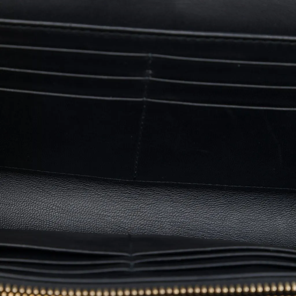 Dior Leather Sequin Diorama Wallet On Chain Black Leather Very good - Model View