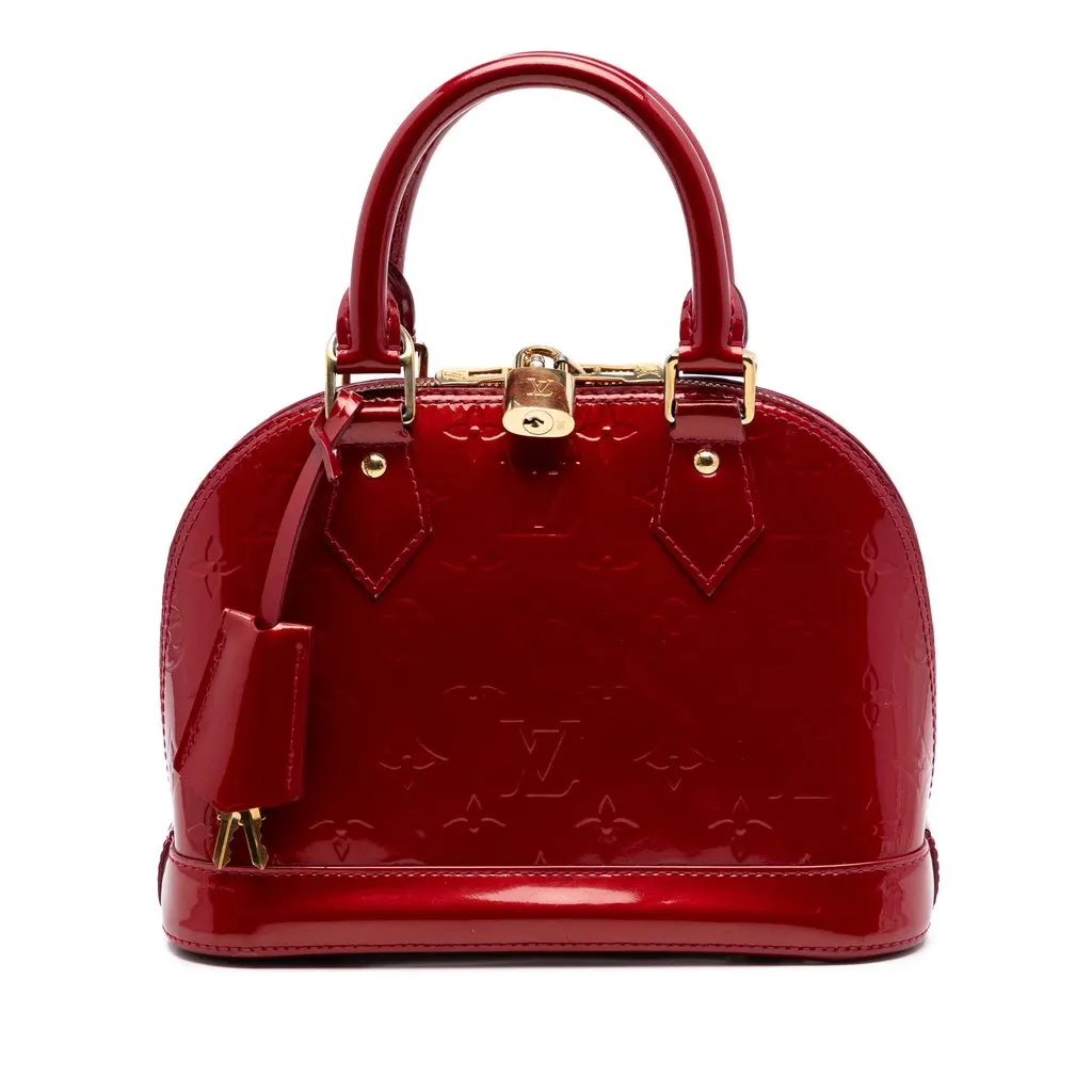 Louis Vuitton Monogram Vernis Alma BB Red Leather Very good - Front View