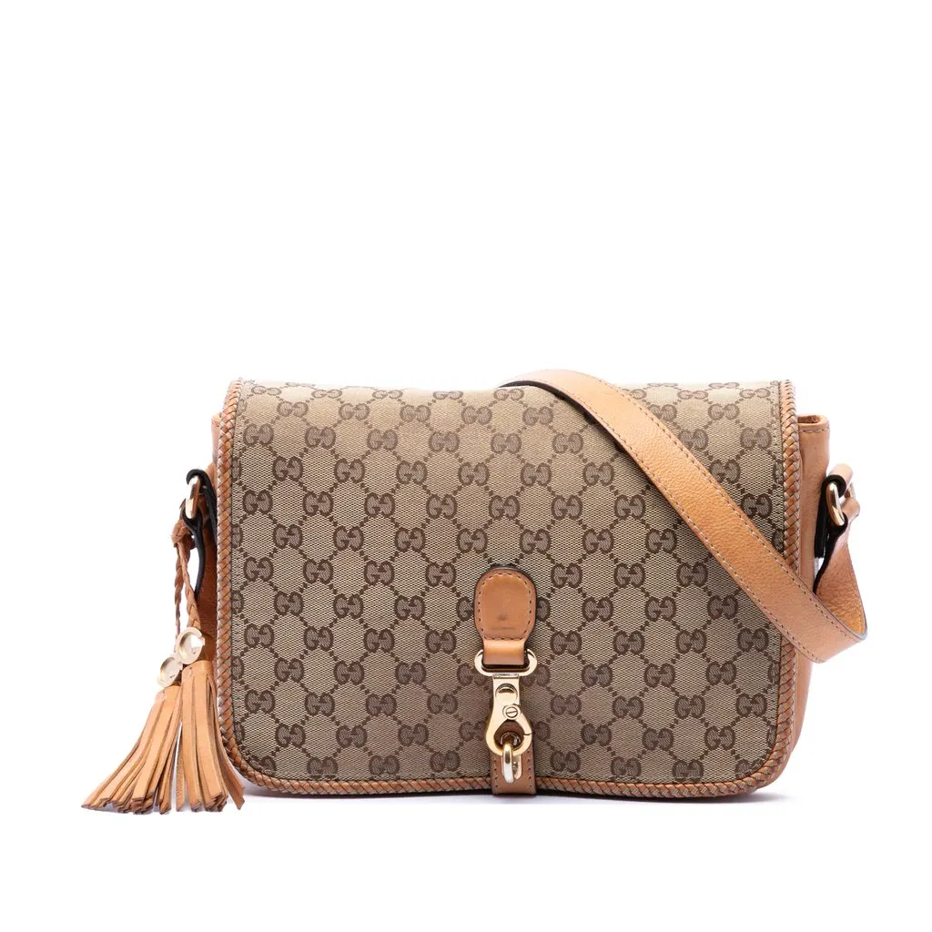 Gucci GG Canvas Marrakech Crossbody Beige Very good - Front View