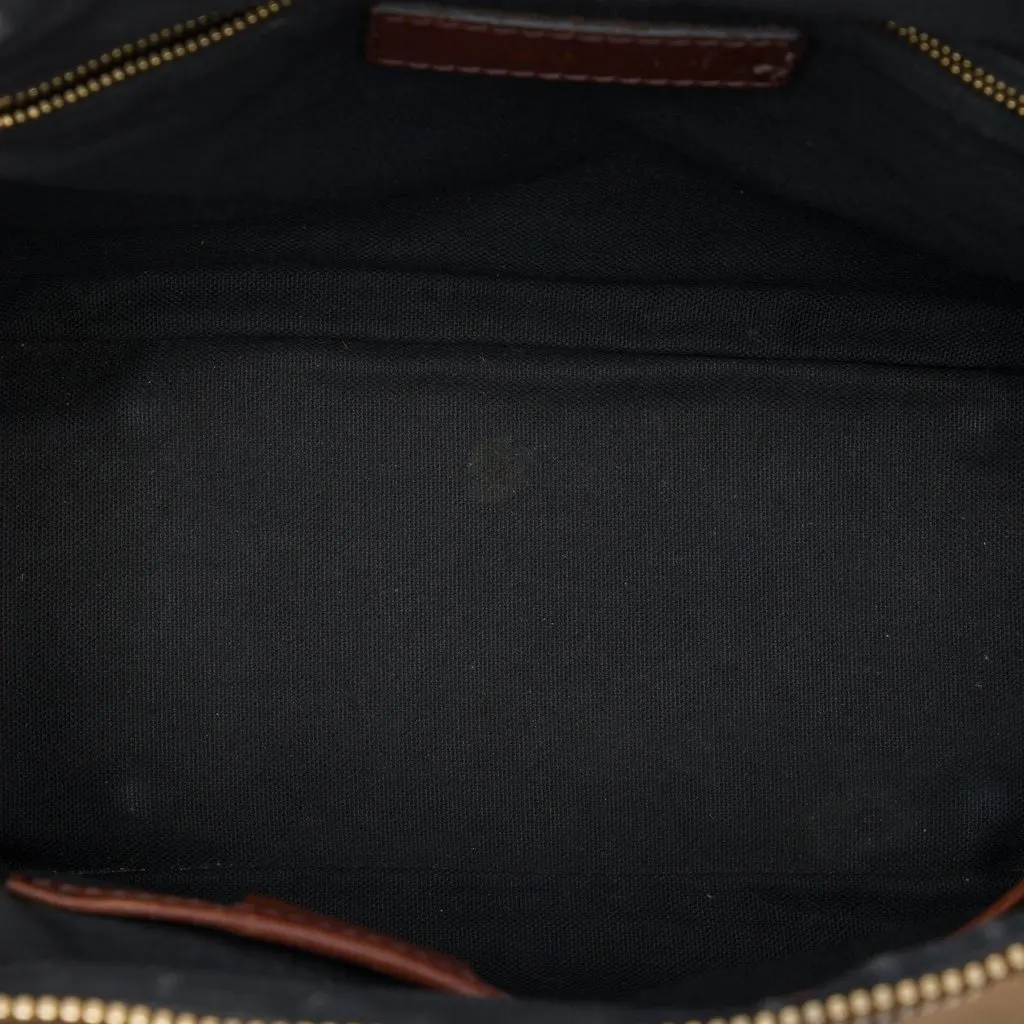 Burberry Small Leather Trimmed House Check Canvas Bridle Orchard Satchel Brown Canvas Very good - Model View