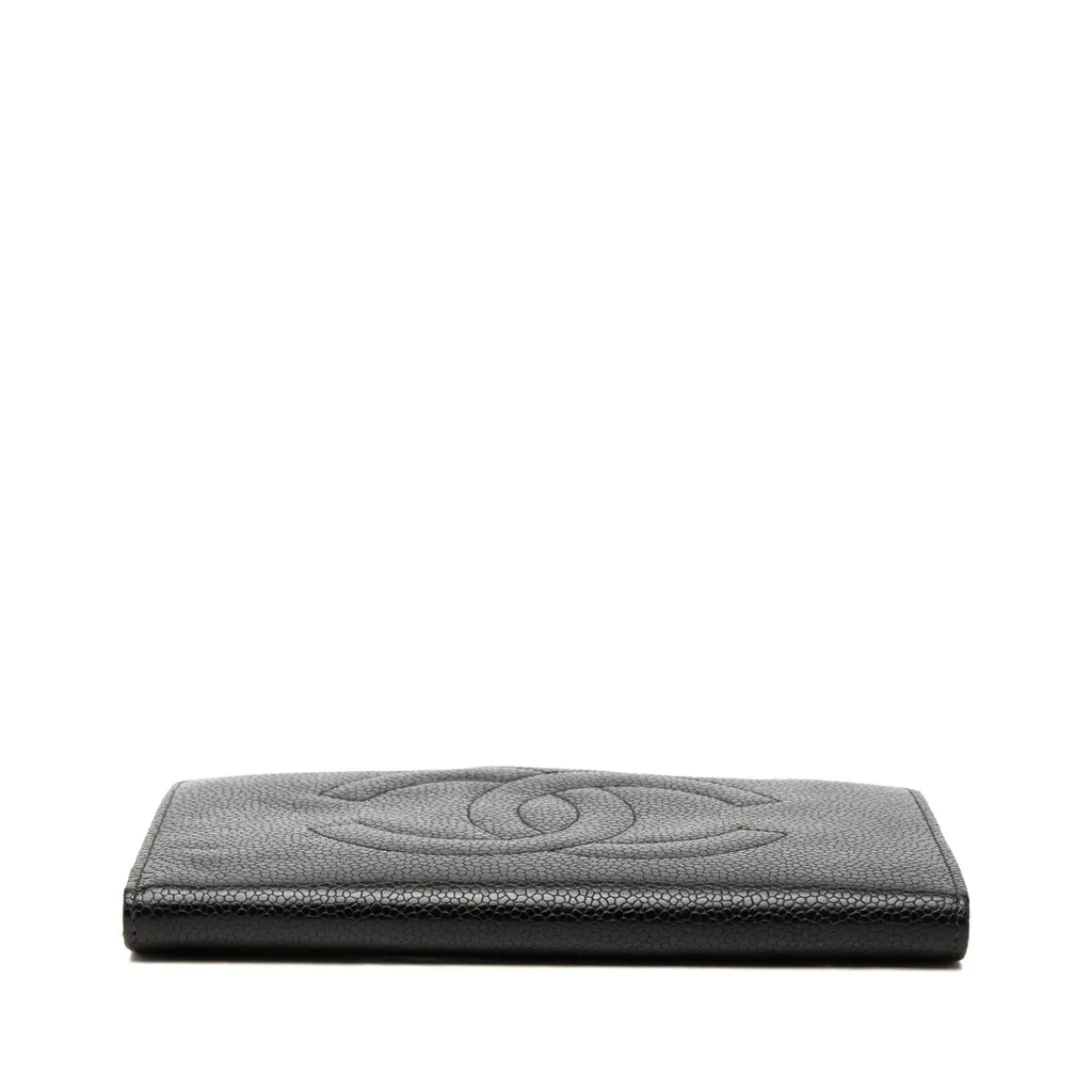 Chanel CC Caviar French Long Wallet Black Leather Very good - Inside View