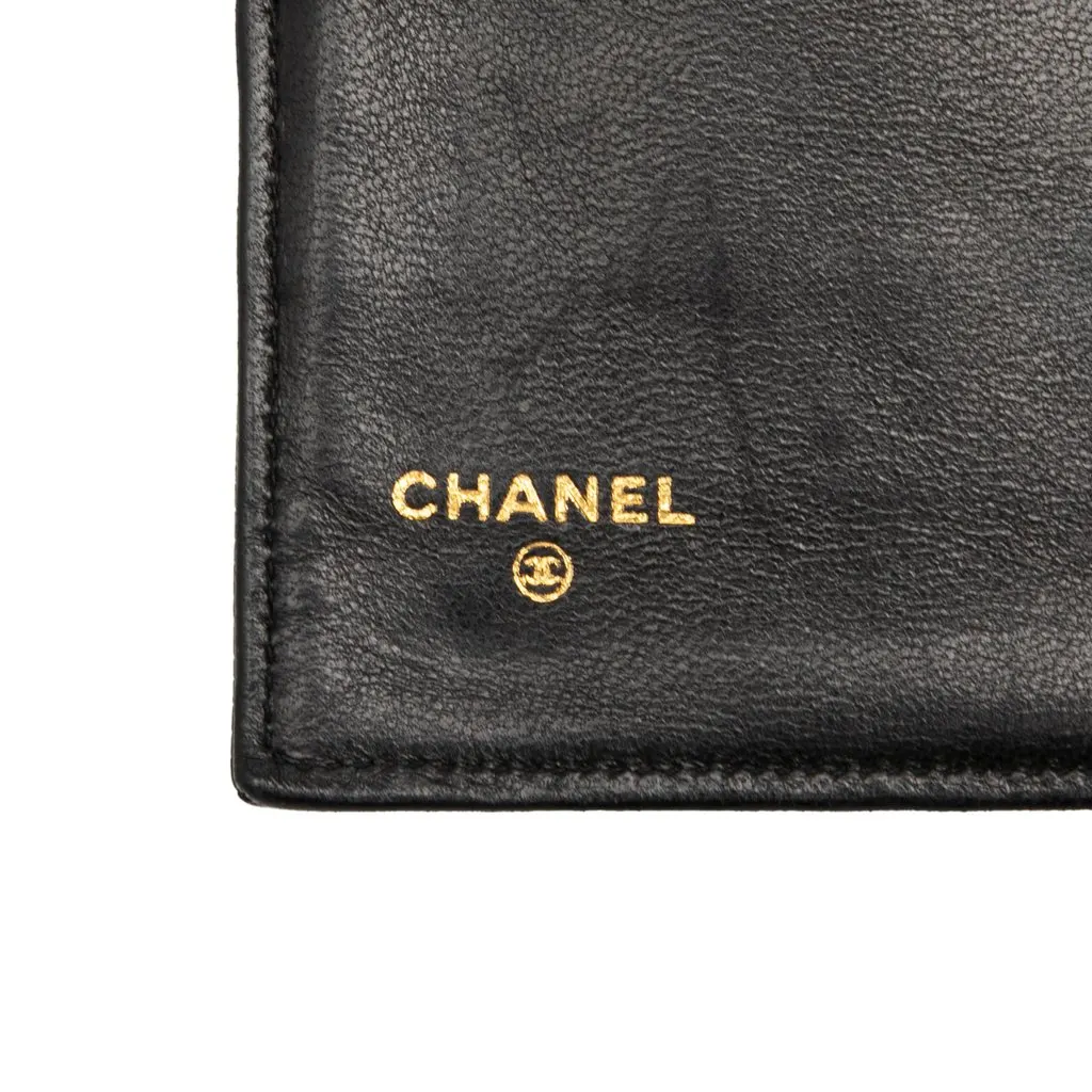 Chanel CC Caviar French Long Wallet Black Leather Very good - Box View