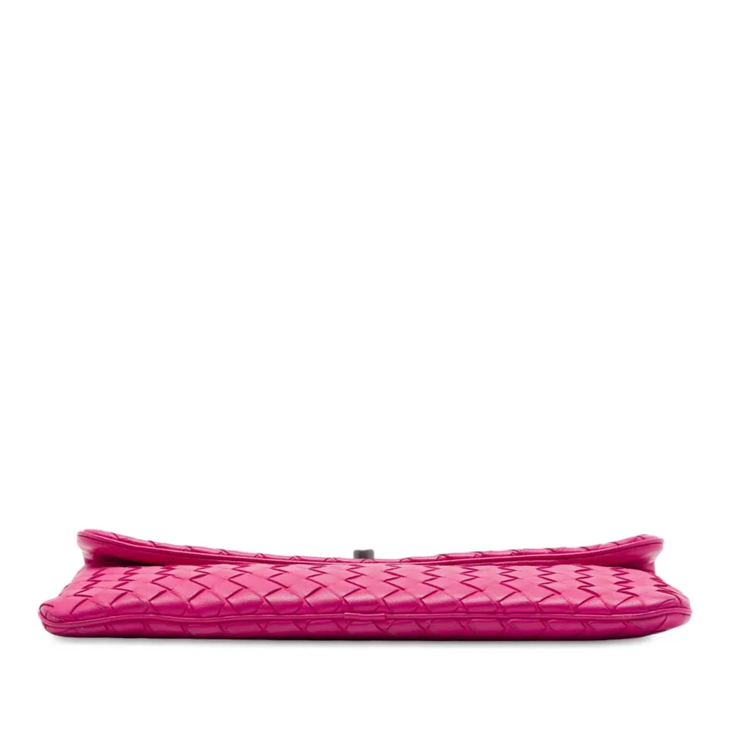 Bottega Veneta Mini Nappa Intrecciato Turn Lock Crossbody Pink Leather Very good - Inside View